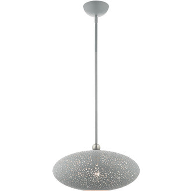 Livex Lighting Charlton Collection 3 Lt Nordic Gray Pendant  in Nordic Gray with Brushed Nickel Accents 49184-80