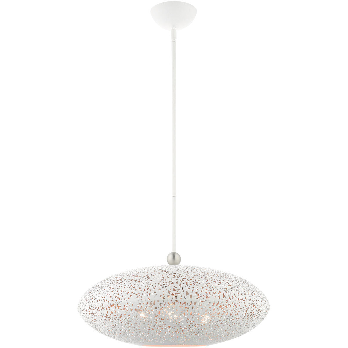 Livex Lighting Charlton Collection 3 Lt White Pendant  in White with Brushed Nickel Accents 49185-03