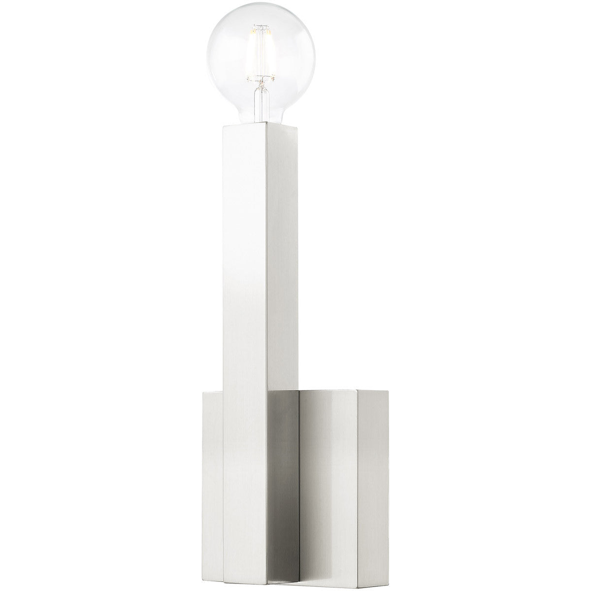 Livex Lighting Solna Collection 1 Lt Brushed Nickel ADA Wall Sconce in Brushed Nickel 49211-91