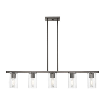 Livex Lighting Clarion Collection  5 Light Black Chrome Linear Chandelier in Black Chrome 49275-46