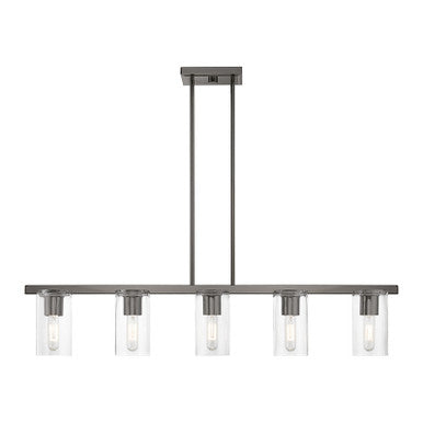 Livex Lighting Clarion Collection  5 Light Black Chrome Linear Chandelier in Black Chrome 49275-46