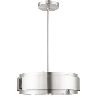 Livex Lighting Varick Collection 5 Lt Brushed Nickel Pendant Chandelier in Brushed Nickel 49414-91