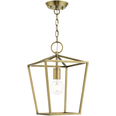 Livex Lighting Devonshire Collection 1 Lt Antique Brass Convertible Lantern in Antique Brass 49432-01