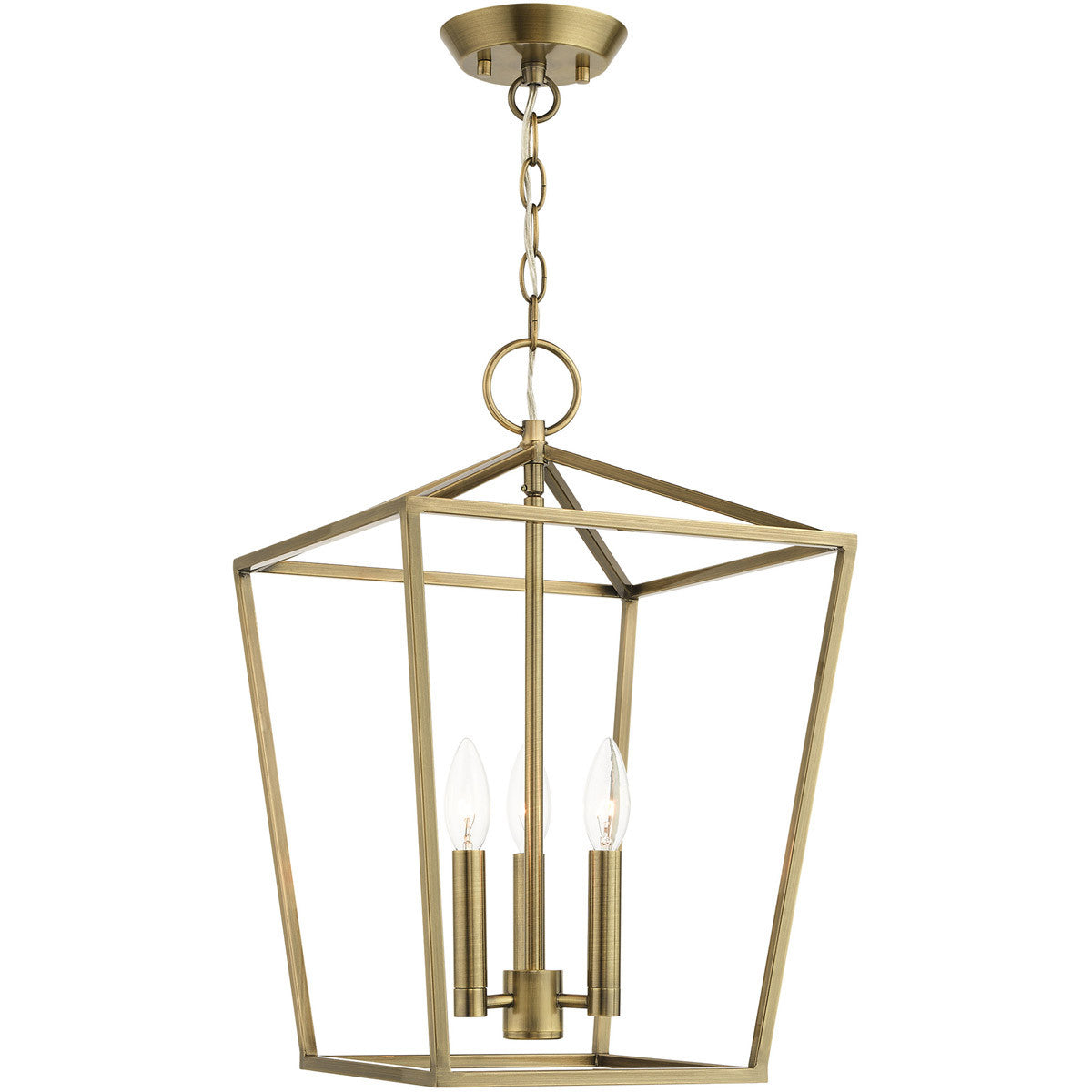 Livex Lighting Devonshire Collection 3 Lt Antique Brass Convertible Lantern  in Antique Brass 49433-01