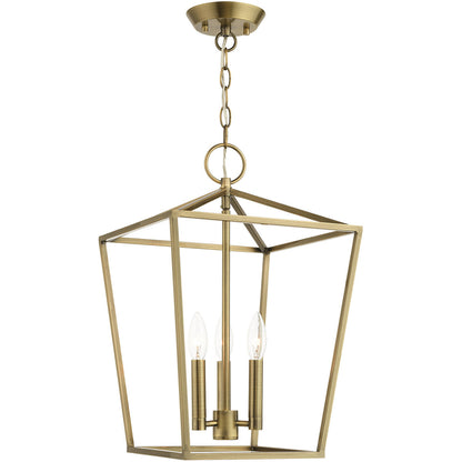 Livex Lighting Devonshire Collection 3 Lt Antique Brass Convertible Lantern  in Antique Brass 49433-01