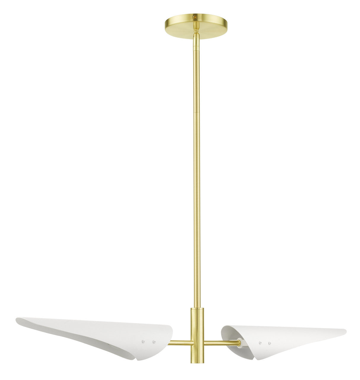 Livex Lighting Capistrano Collection  2 Light Satin Brass Linear Chandelier in Satin Brass 49492-12