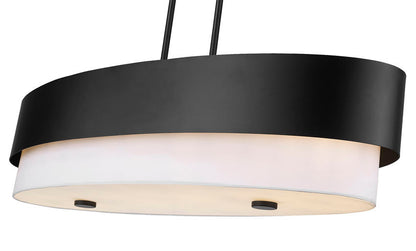 Z-Lite Counterpoint 5 Light Linear Chandelier in Matte Black 495-42L-MB