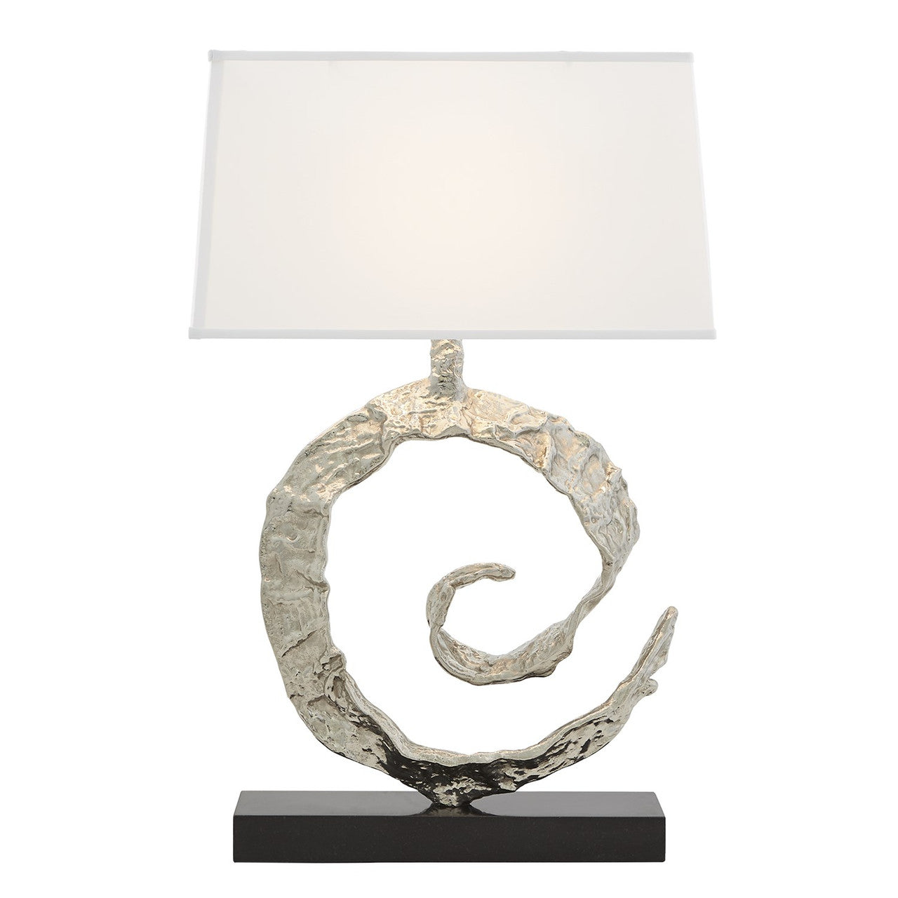 Global Views Swirl Lamp in Nickel with Black Granite 9.93556