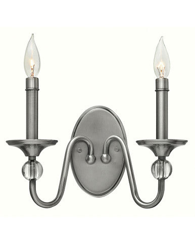 Hinkley Lighting Eleanor Two Light Sconce Polished Antique Nickel 4952PL