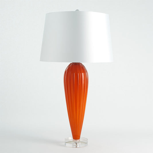 Global Views Teardrop Glass Lamp in Orange 8.82852