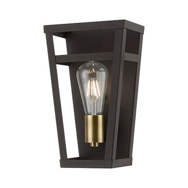 Livex Lighting Schofield Collection  1 Light Bronze with Antique Brass Accents ADA Sconce in Bronze with Antique Brass Accents 49567-07