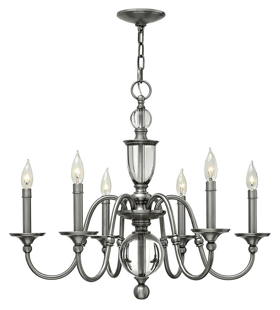 Hinkley Lighting Eleanor Small Single Tier Polished Antique Nickel 4956PL