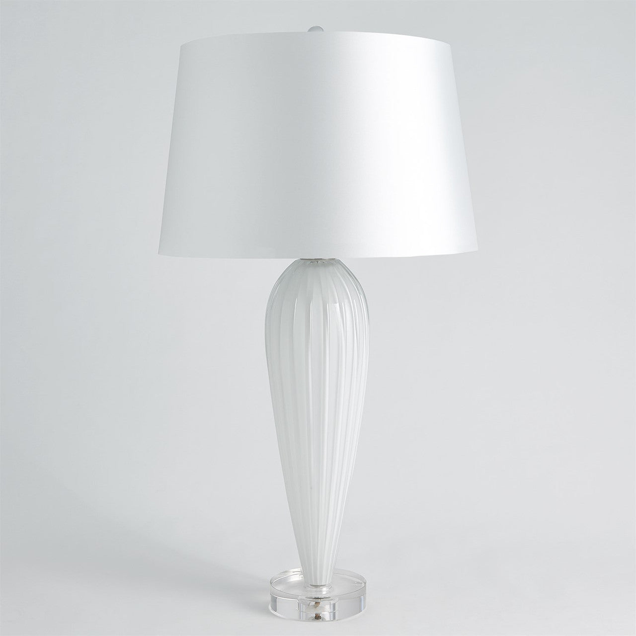 Global Views Teardrop Glass Lamp in White 8.82853