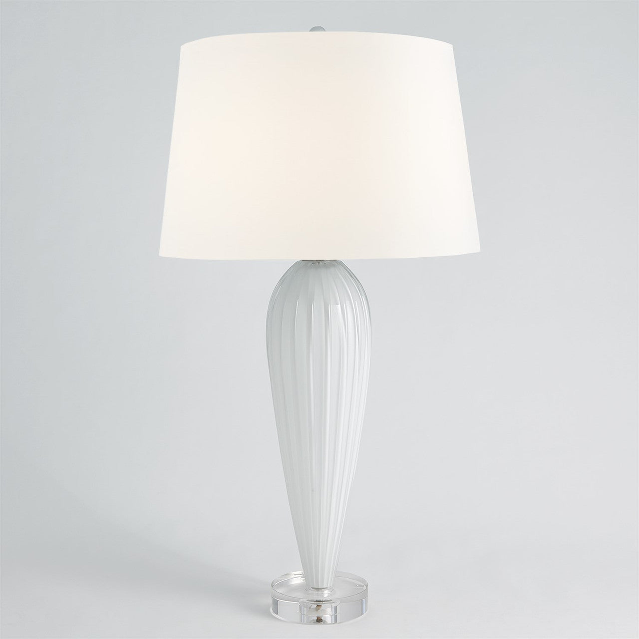 Global Views Teardrop Glass Lamp in White 8.82853