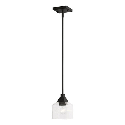 Livex Lighting Aragon Collection  1 Light Black Mini Pendant in Black 49761-04