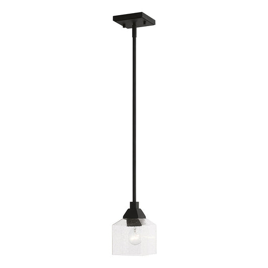 Livex Lighting Aragon Collection  1 Light Black Mini Pendant in Black 49761-04