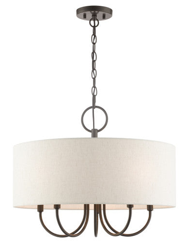 Livex Lighting Blossom Collection  5 Light English Bronze Pendant Chandelier in English Bronze  49805-92