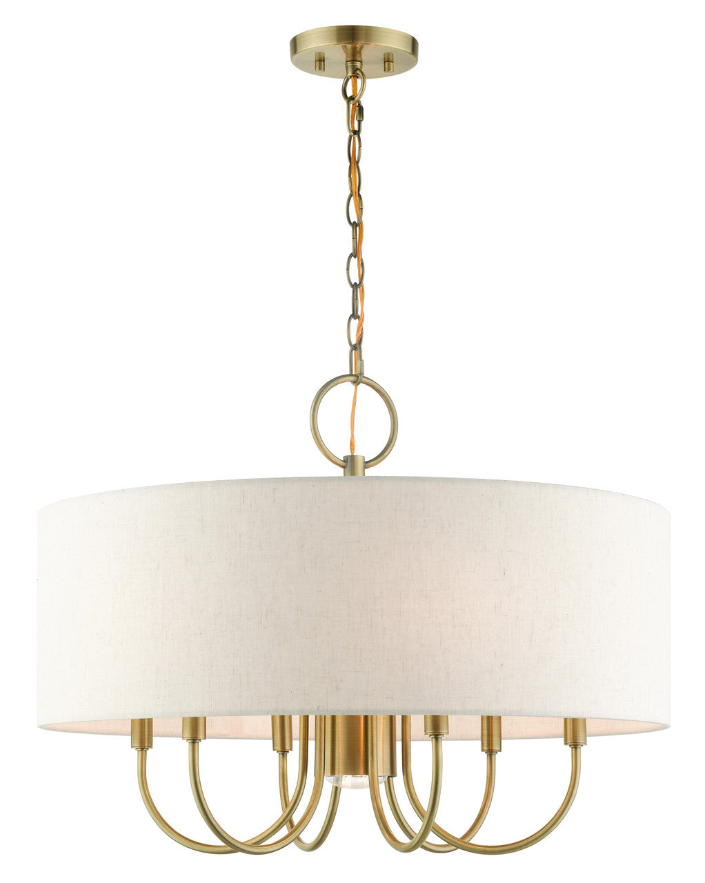 Livex Lighting Blossom Collection  7 Light Antique Brass Pendant Chandelier in Antique Brass 49806-01