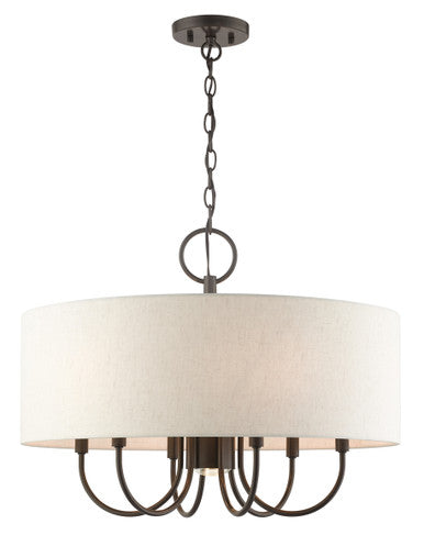 Livex Lighting Blossom Collection  7 Light English Bronze Pendant Chandelier in English Bronze  49806-92