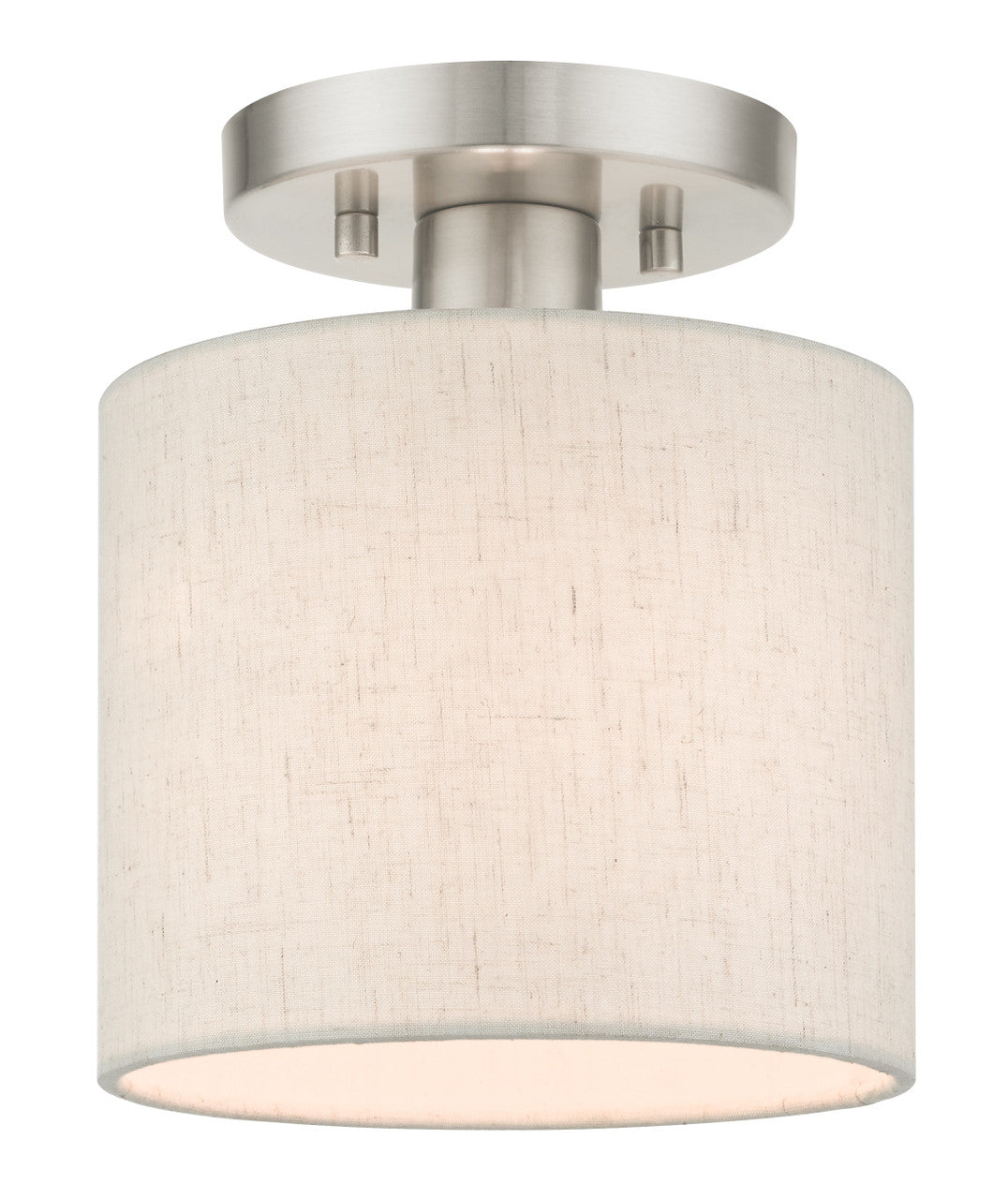 Livex Lighting Blossom Collection  1 Light Brushed Nickel Semi Flush in Brushed Nickel 49807-91