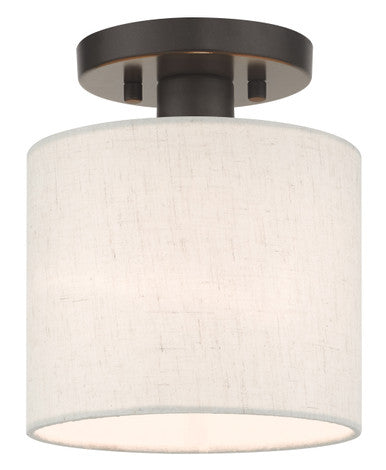 Livex Lighting Blossom Collection  1 Light English Bronze Semi Flush in English Bronze  49807-92