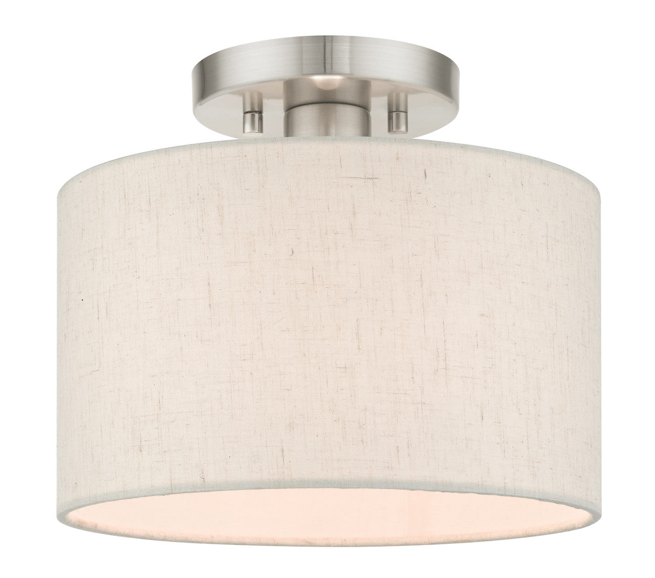 Livex Lighting Blossom Collection  1 Light Brushed Nickel Semi Flush in Brushed Nickel 49808-91