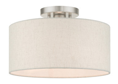 Livex Lighting Blossom Collection  1 Light Brushed Nickel Semi Flush in Brushed Nickel 49809-91