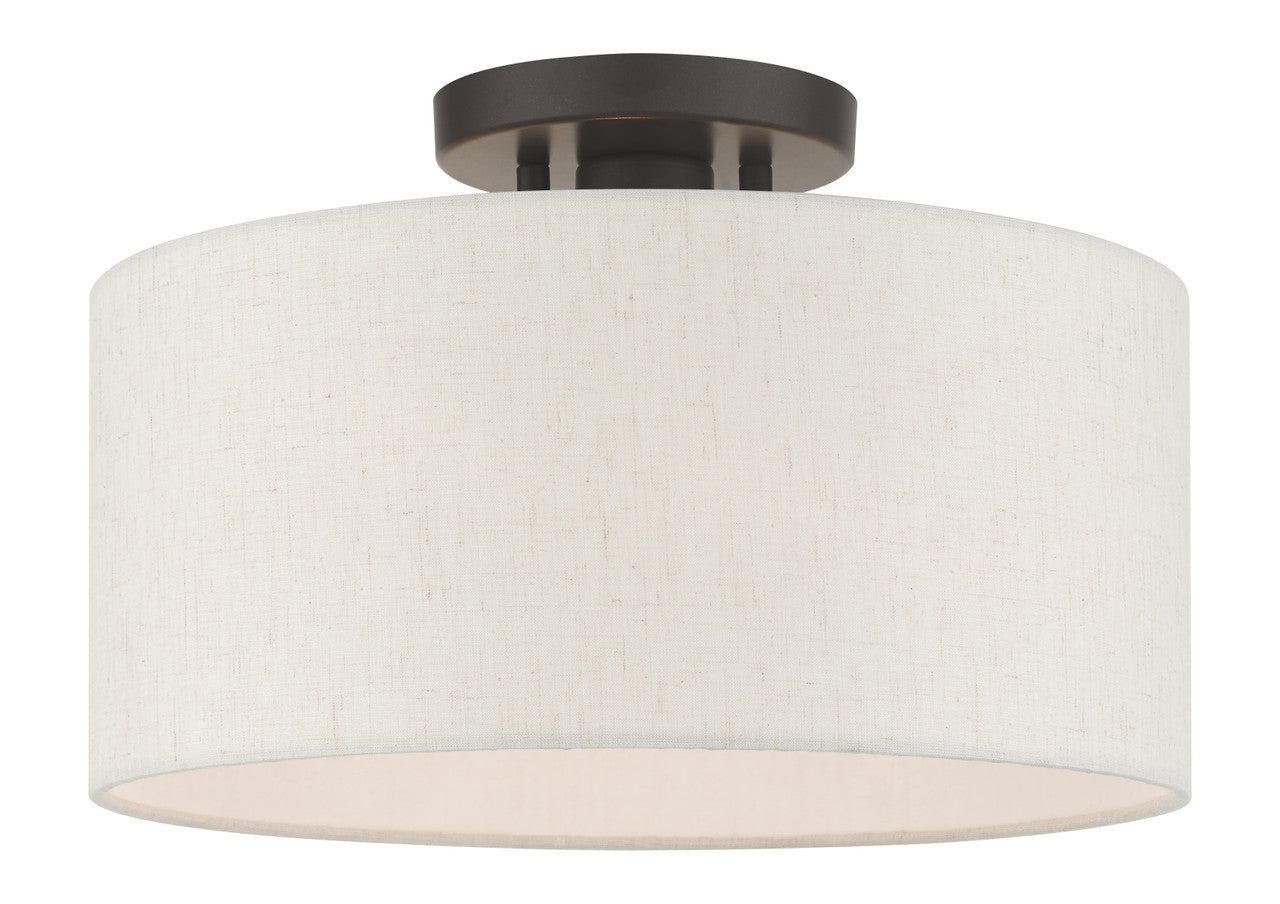 Livex Lighting Blossom Collection  1 Light English Bronze Semi Flush in English Bronze  49809-92