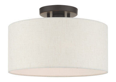 Livex Lighting Blossom Collection  1 Light English Bronze Semi Flush in English Bronze  49809-92