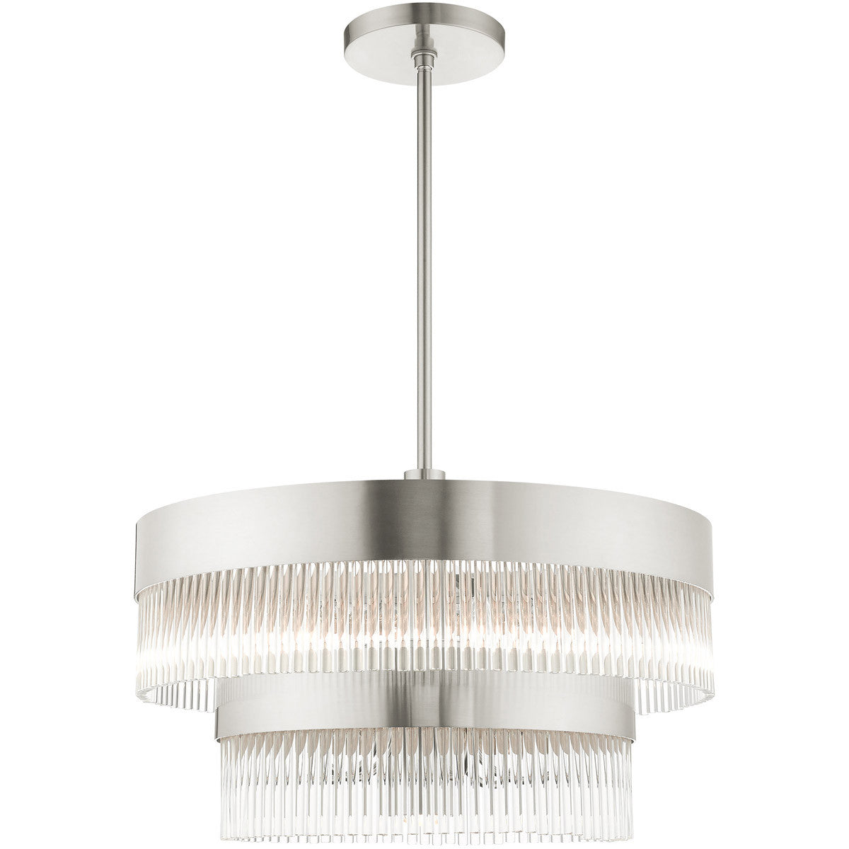 Livex Lighting Nowrich Collection 6 Lt Brushed Nickel Chandelier in Brushed Nickel 49825-91