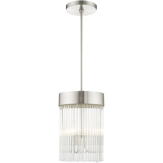 Livex Lighting Norwich Collection 3 Lt Brushed Nickel Chandelier in Brushed Nickel 49828-91