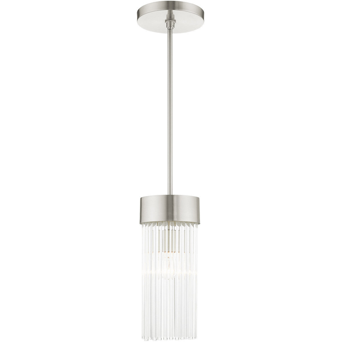 Livex Lighting Norwich Collection 1 Lt Brushed Nickel Chandelier in Brushed Nickel 49829-91