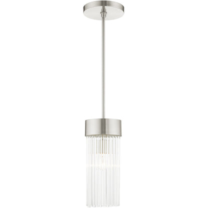 Livex Lighting Norwich Collection 1 Lt Brushed Nickel Chandelier in Brushed Nickel 49829-91