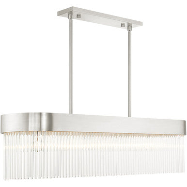 Livex Lighting Norwich Collection 6 Lt Brushed Nickel Chandelier in Brushed Nickel 49830-91