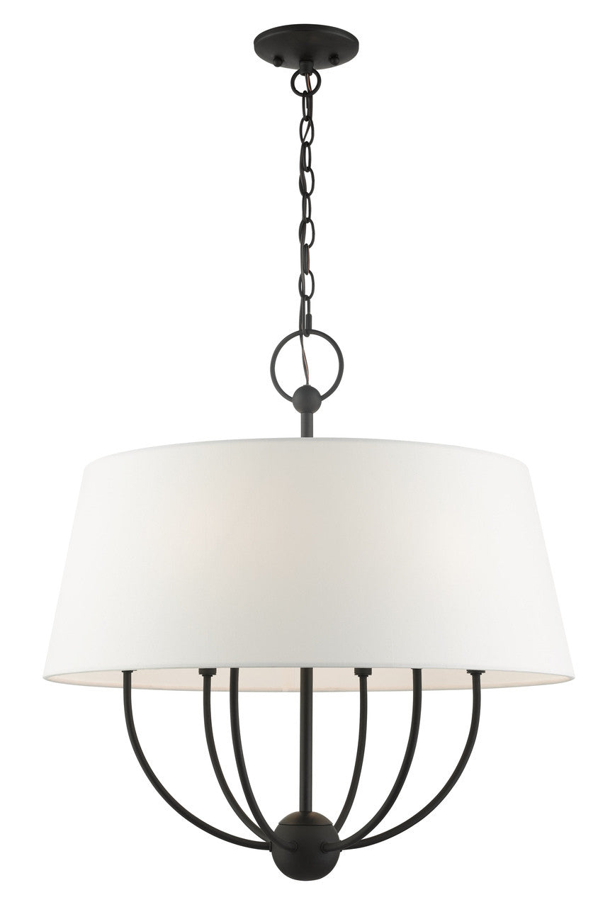 Livex Lighting Ridgecrest Collection  6 Light Black Pendant Chandelier in Black 49846-04