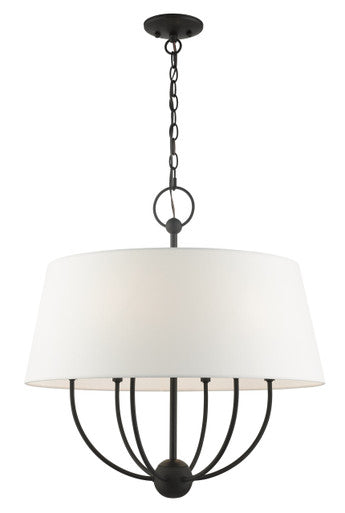 Livex Lighting Ridgecrest Collection  6 Light Black Pendant Chandelier in Black 49846-04