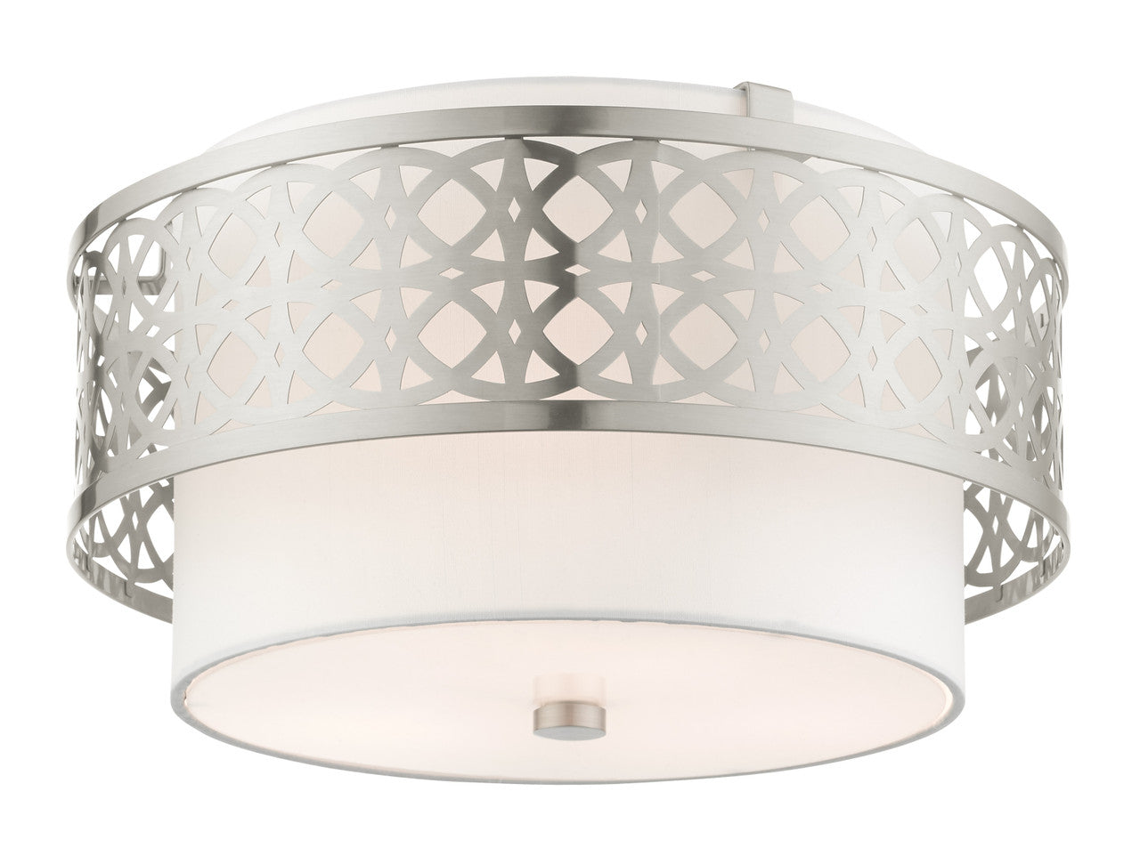 Livex Lighting Calinda Collection  3 Light Brushed Nickel Semi Flush in Brushed Nickel 49863-91