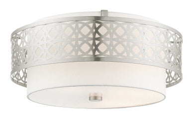 Livex Lighting Calinda Collection  4 Light Brushed Nickel Semi Flush in Brushed Nickel 49864-91