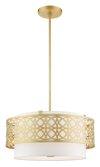 Livex Lighting Calinda Collection  4 Light Soft Gold Pendant Chandelier in Soft Gold 49865-33