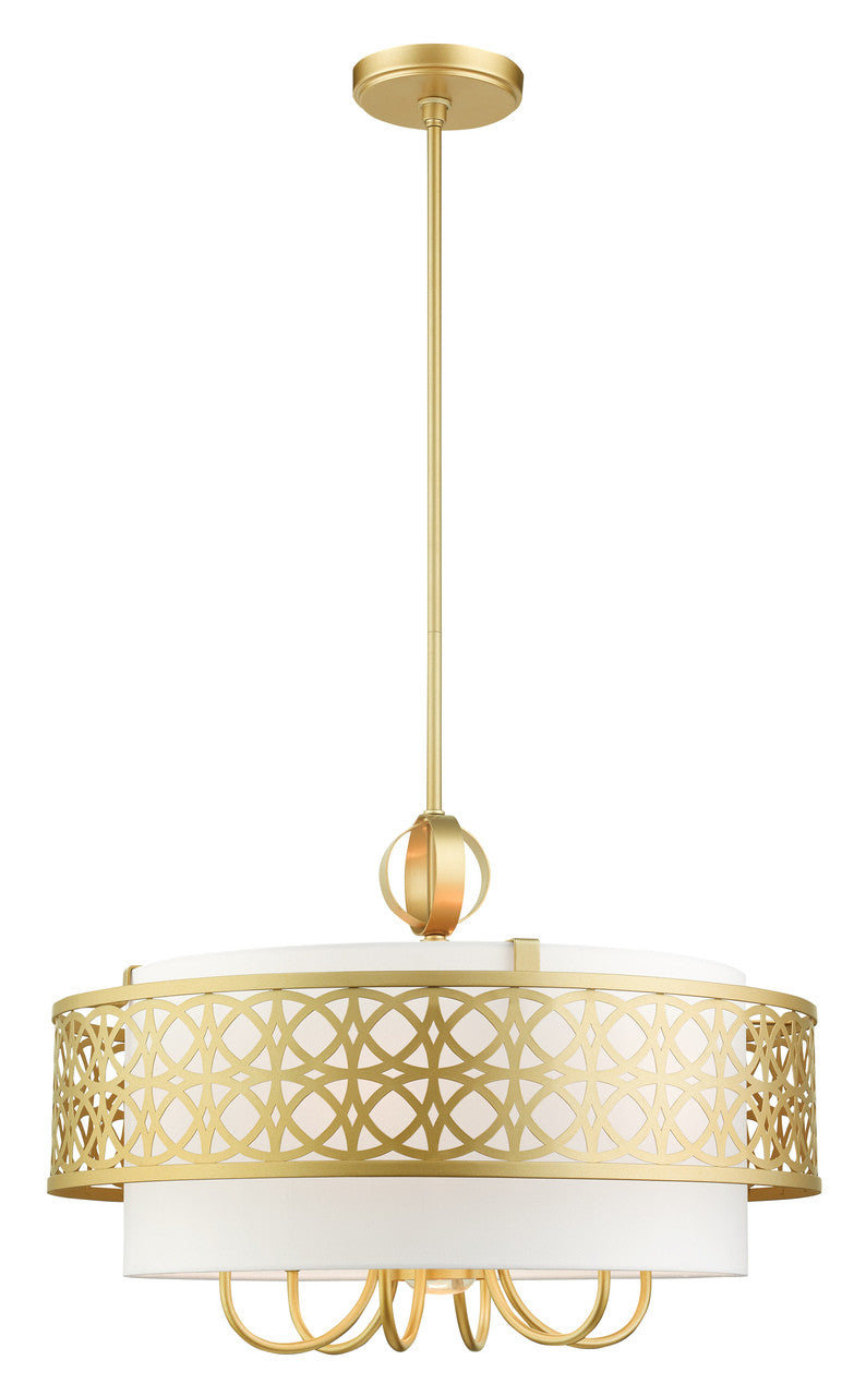 Livex Lighting Calinda Collection  7 Light Soft Gold Pendant Chandelier in Soft Gold 49866-33