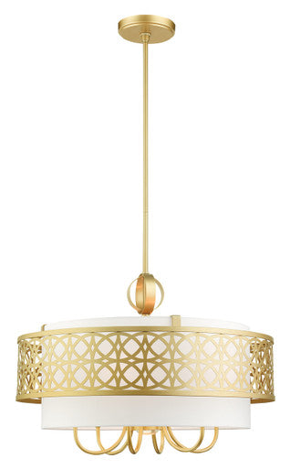 Livex Lighting Calinda Collection  7 Light Soft Gold Pendant Chandelier in Soft Gold 49866-33