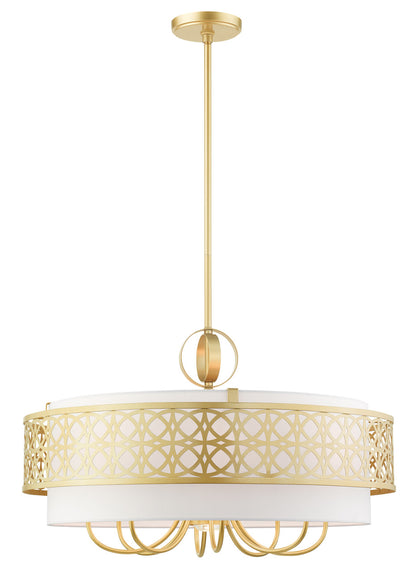 Livex Lighting Calinda Collection  9 Light Soft Gold Pendant Chandelier in Soft Gold 49867-33