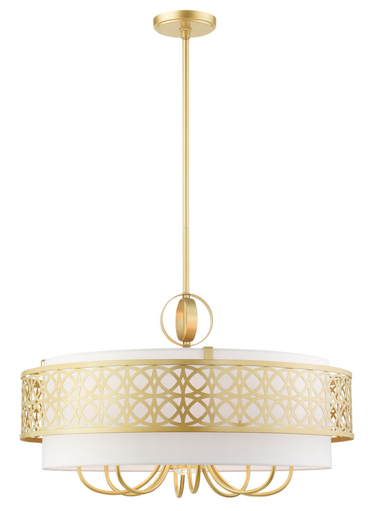 Livex Lighting Calinda Collection  9 Light Soft Gold Pendant Chandelier in Soft Gold 49867-33