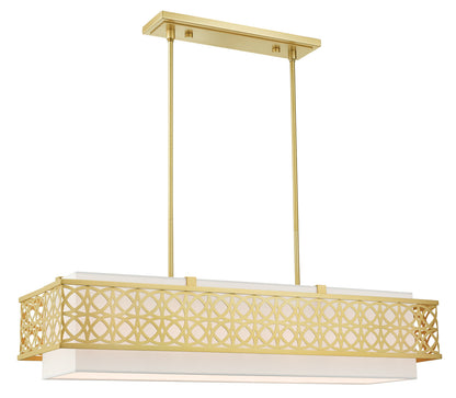 Livex Lighting Calinda Collection  6 Light Soft Gold Linear Chandelier in Soft Gold 49868-33