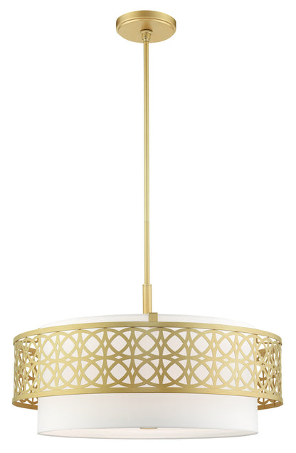 Livex Lighting Calinda Collection  5 Light Soft Gold Pendant Chandelier in Soft Gold 49870-33