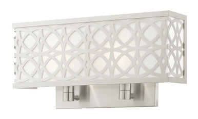 Livex Lighting Calinda Collection  2 Light Brushed Nickel ADA Double Sconce in Brushed Nickel 49877-91