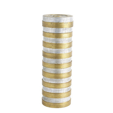 Global Views High Metal Horizontal Stripe Box-Nickel/Brass-Small 9.93580