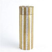 Global Views High Metal Vertical Stripe Box-Nickel/Brass-Large 9.93581