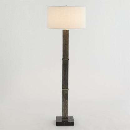 Global Views Square Column Mercury Glass Floor Lamp in Nickel 8.82886