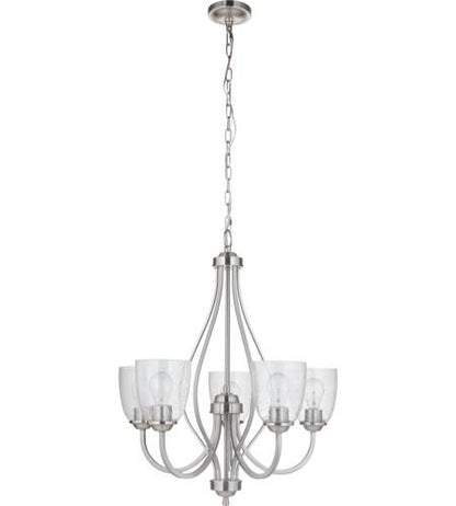 Craftmade 5 Light Chandelier in Brushed Polished Nickel 49925-BNK